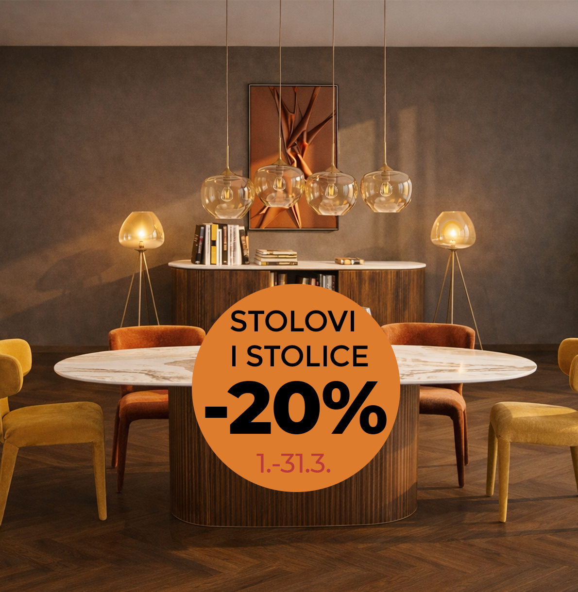 -20% na stolove i stolice.
