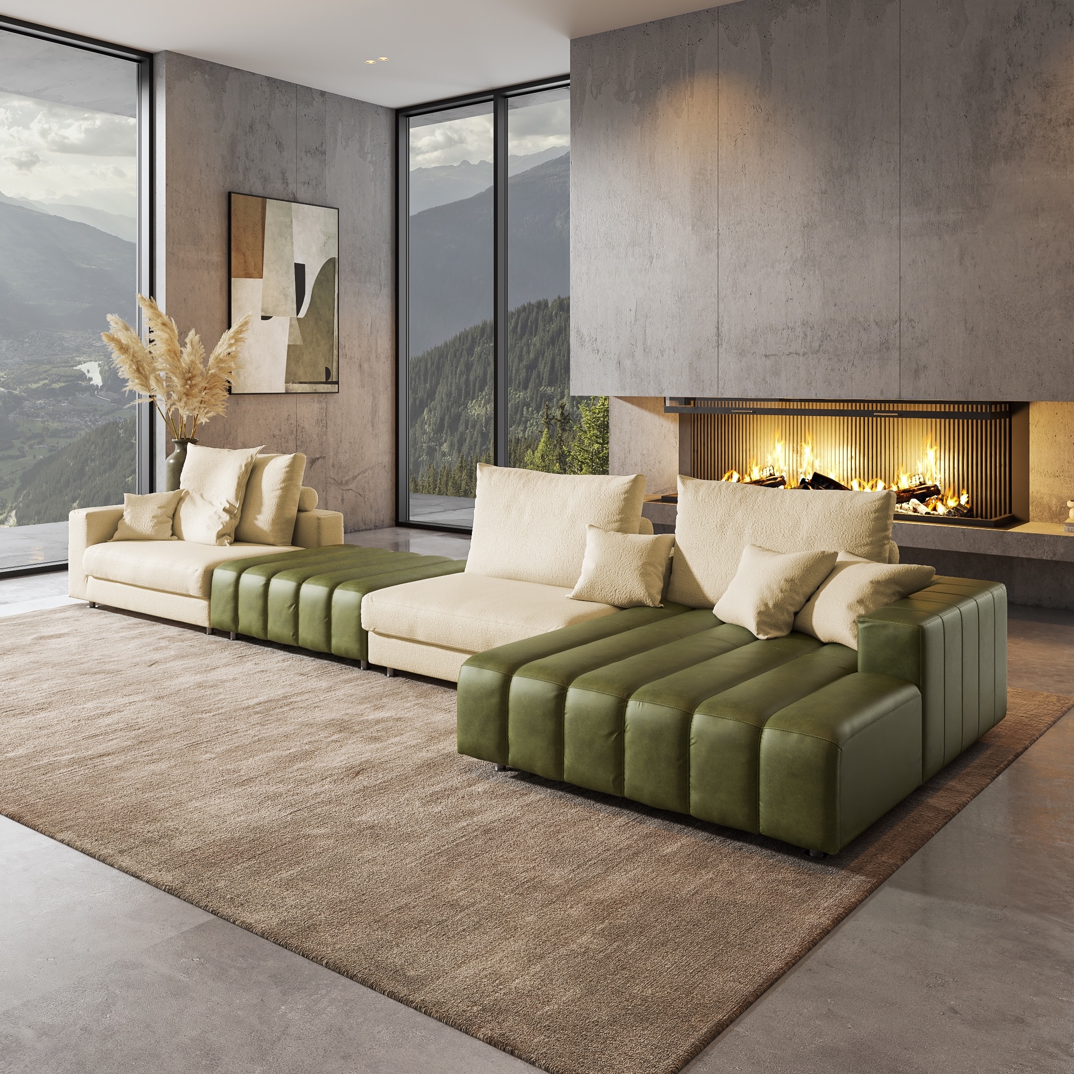 Ъглова гарнитура Berry с табуретка – изображение-1