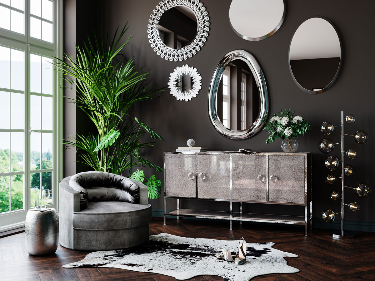 Srebrni sjaj u enterijeru.