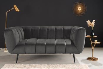 Sofa NOBLESSE 165 cm 2-osobowa welur szary – grafika-1.
