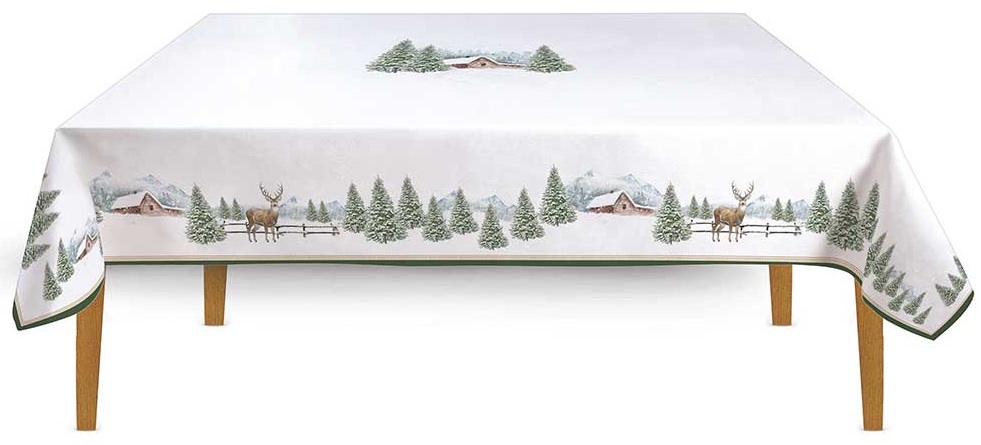 Покривка за маса 180х145 см WHITE FOREST – изображение-1