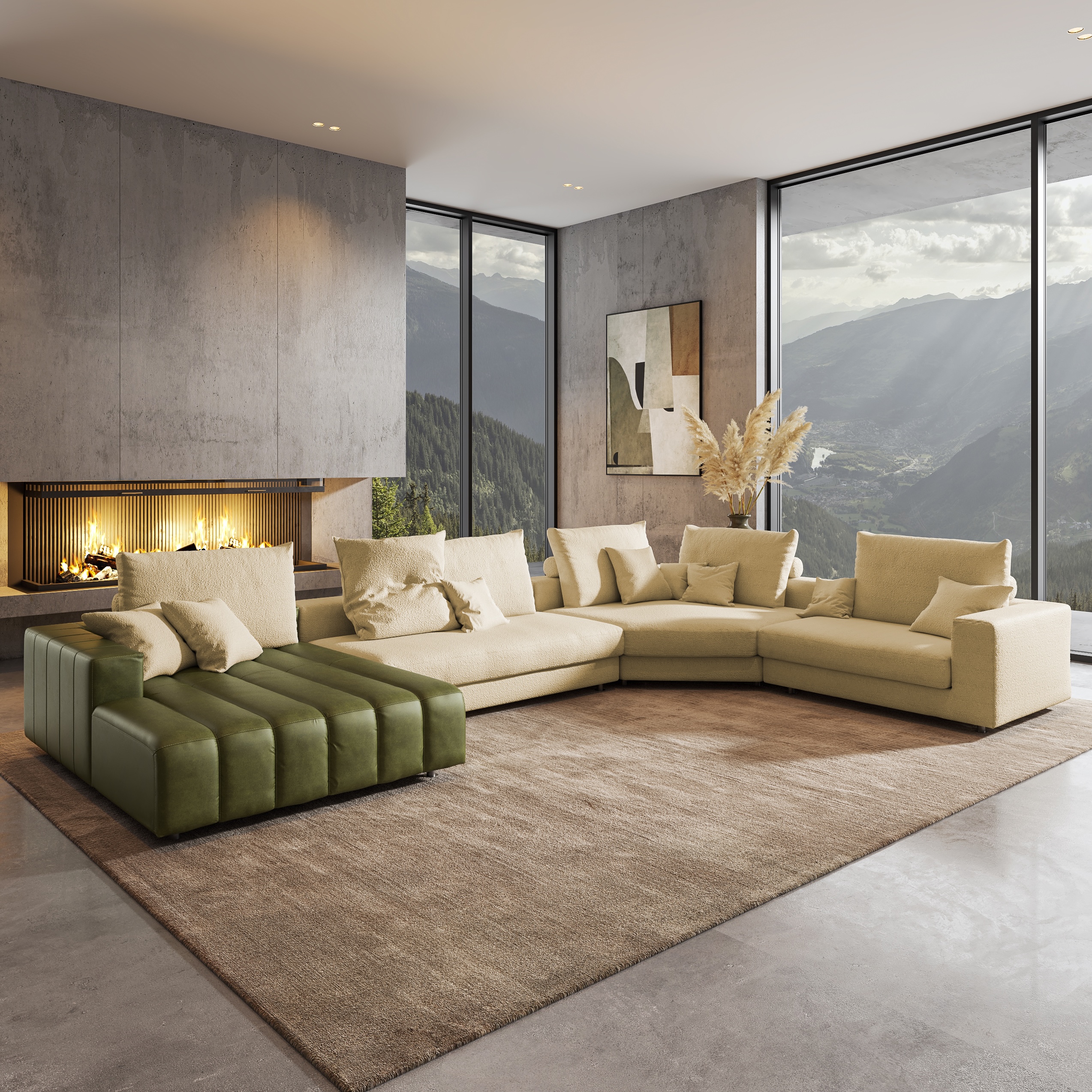 П-образна гарнитура Berry - лява лежанка – изображение-1