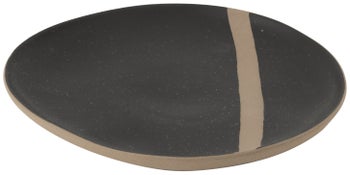 Talerz ceramiczny duży Rustic River czarno-szary 28x3 cm – grafika-1.