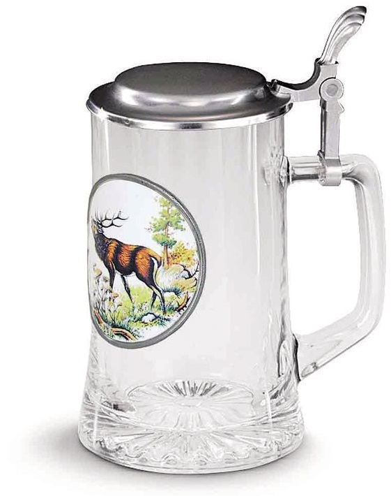 Халба за бира с капак цветна Hopfen and Malz – изображение-1