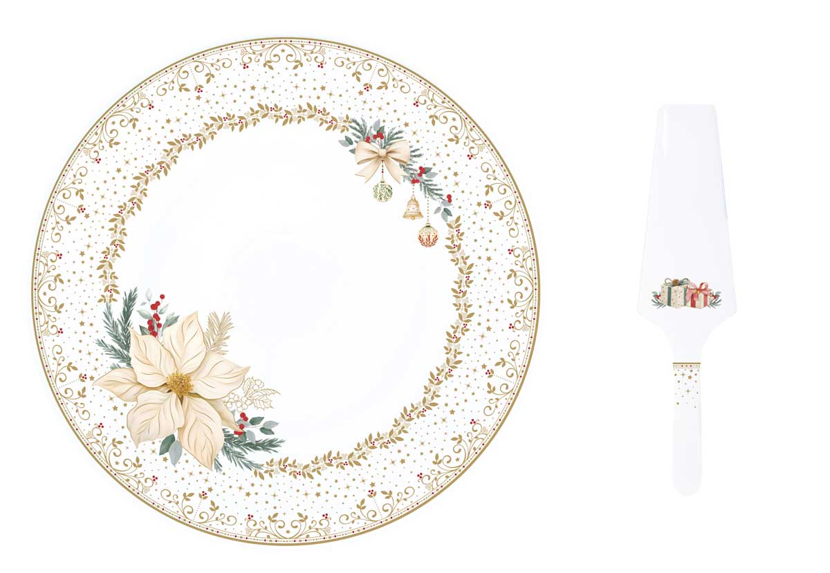 Комплект за сервиране на торта WHITE ELEGANCE – изображение-1