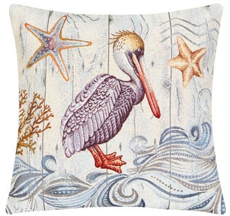 Калъфка за възглавница Морски мотив с пеликан – изображение-1