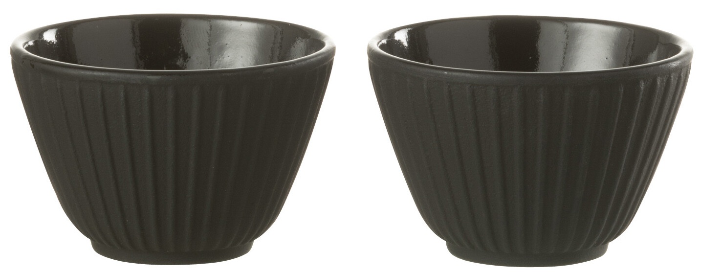 Zestaw 2 filiżanek do herbaty metalowych Rustic River B czarnych 110 ml – grafika-1.