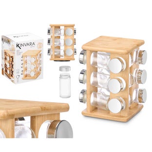 Бамбукова поставка за 12 бр. подправки – изображение-1