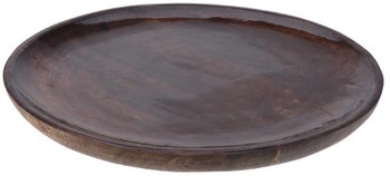 Кръгъл деко поднос от мангово дърво ф 38 см – изображение-1