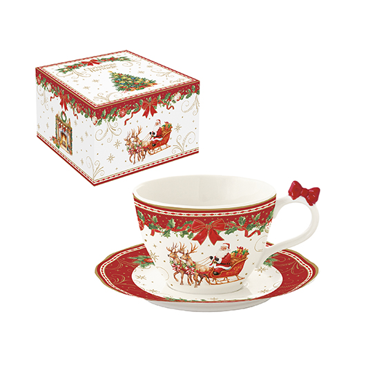 Порцеланова чаша за чай с чинийка CHRISTMAS HERITAGE – изображение-1