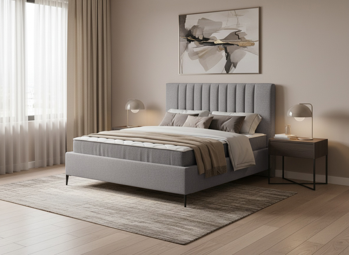 Тапицирано легло Lunaro за матрак 140X200 с подматрачна рамка – изображение-1