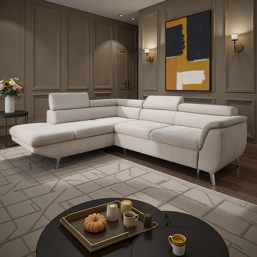 Разтегателен ъглов диван Morgan с ракла - ляв – изображение-1