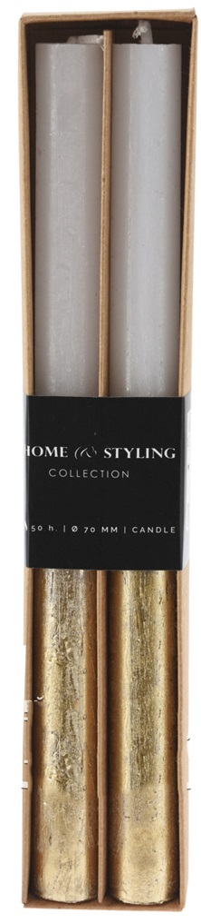 Комплект трапезни свещи 25 см бели – изображение-1