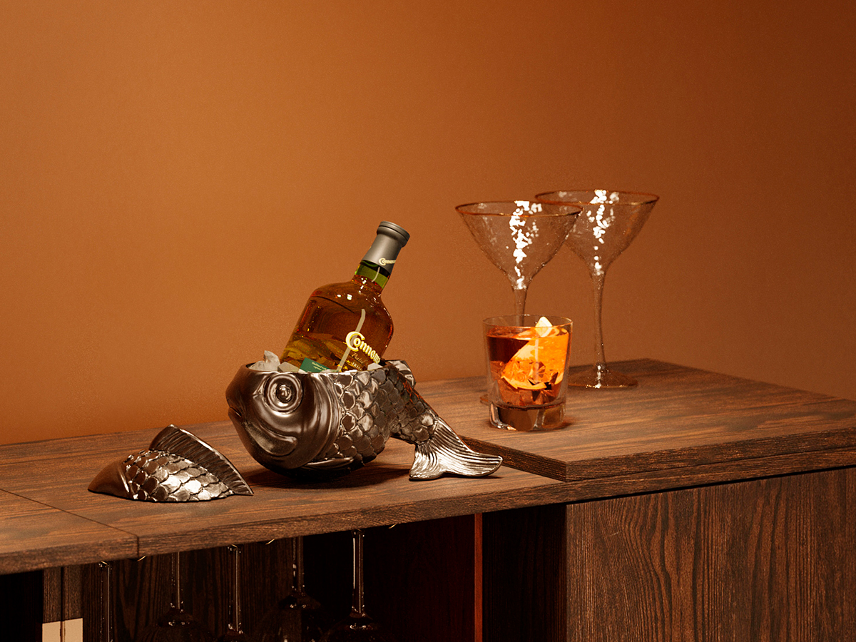 Vin- og kølespande.