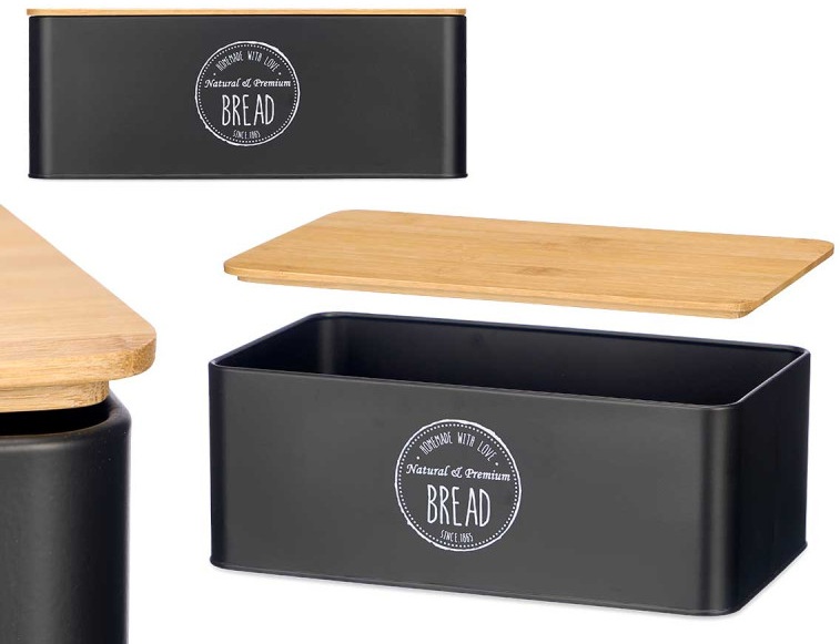 Кутия за хляб с бамбуков капак – изображение-1