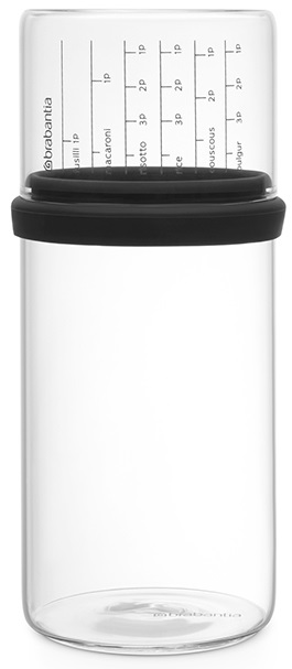 Буркан за съхранение с мерителна чаша Dark Grey – изображение-1