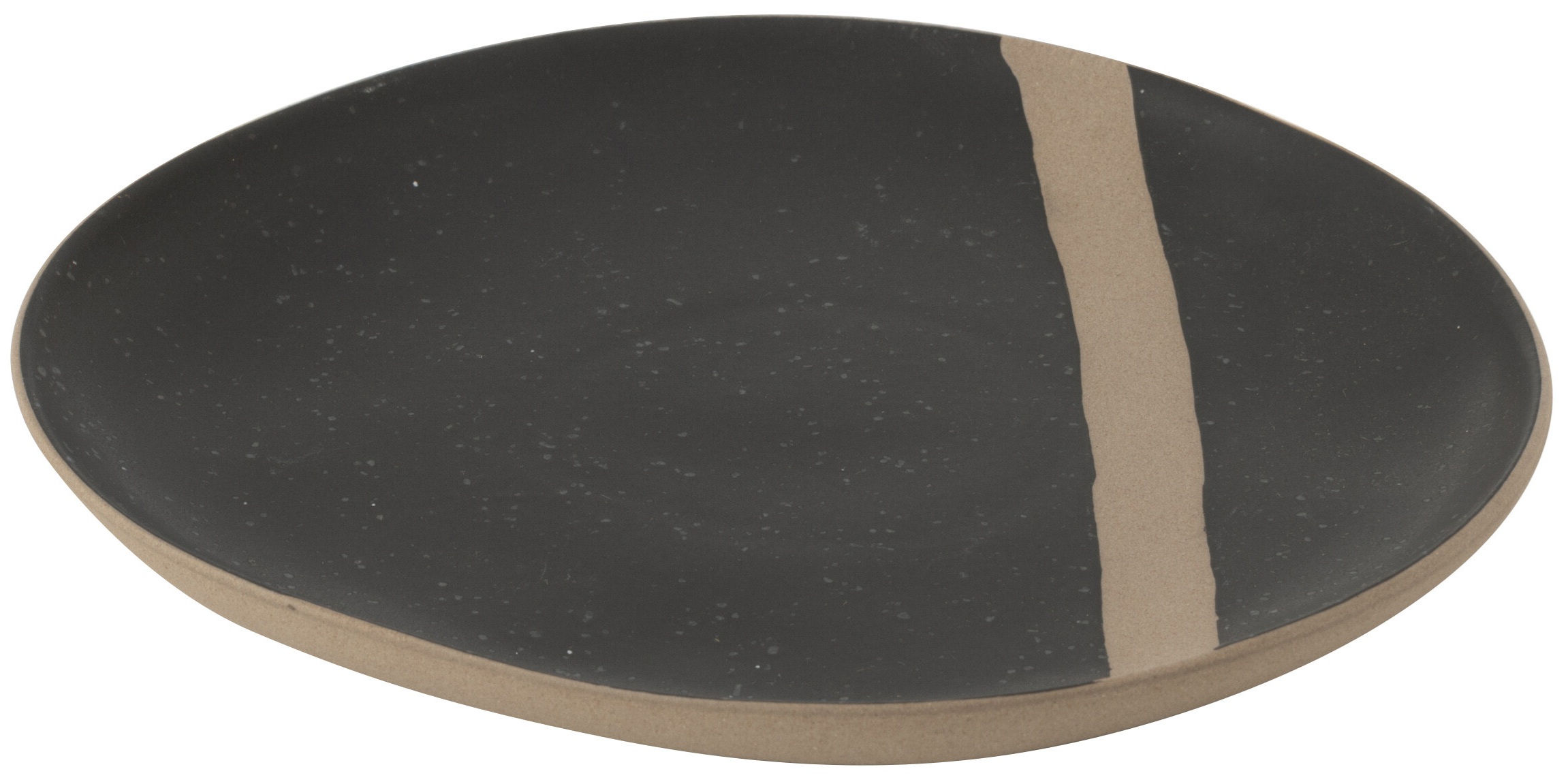 Talerz ceramiczny mały Rustic River czarno-szary 22x2 cm – grafika-1.