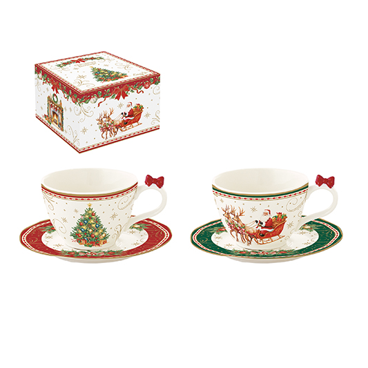 Комплект чаши за кафе с чинийки CHRISTMAS HERITAGE – изображение-1