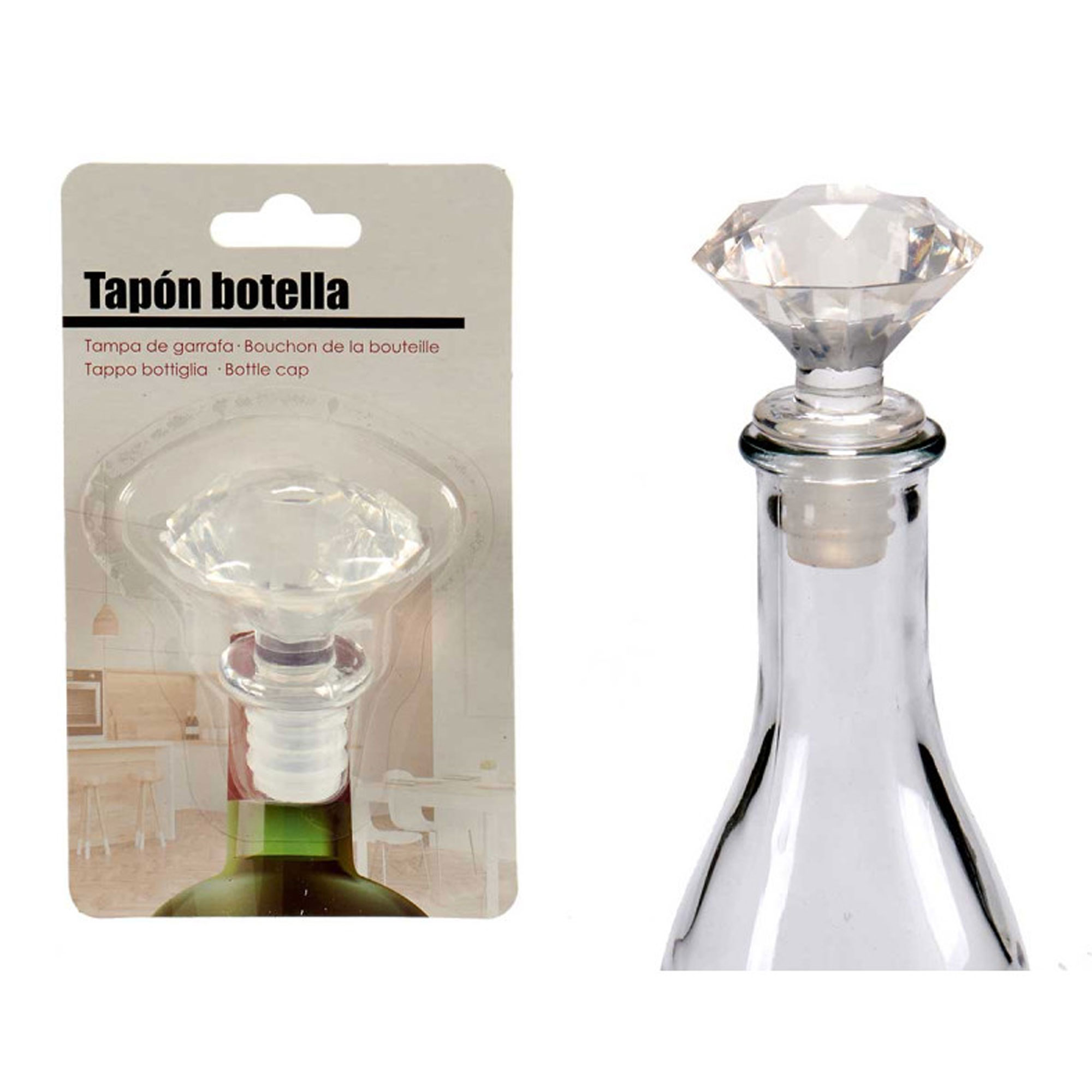 Прозрачна тапа за бутилка Diamond – изображение-1