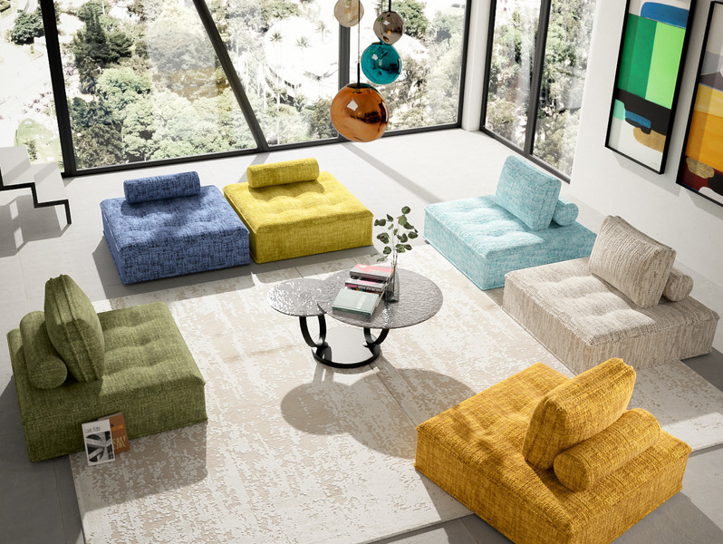 Modulinė sofa šiuolaikiniam interjerui.