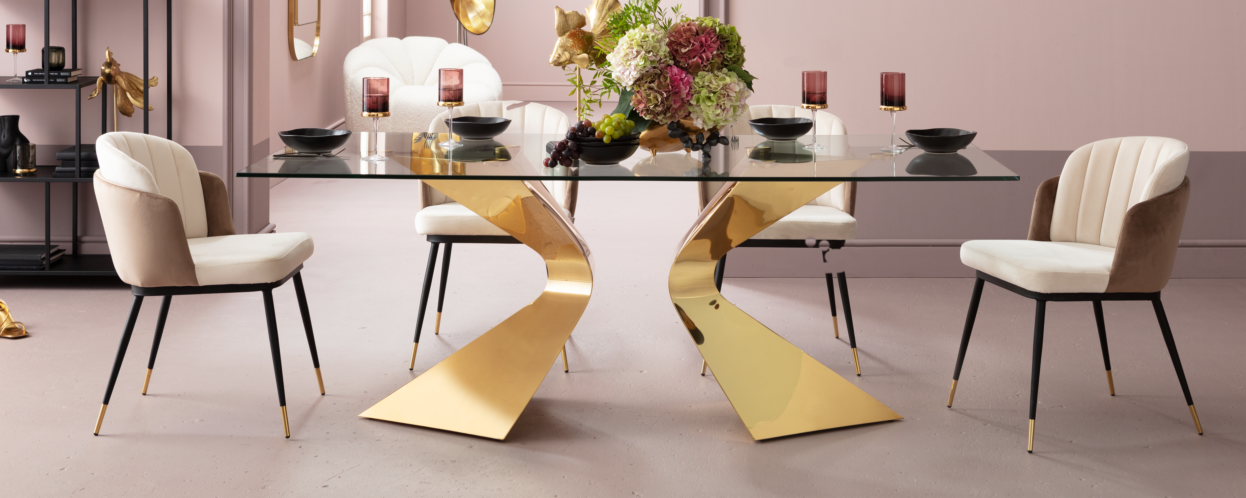 Kare Design Tavolo Gloria Nero – Tavolo Da Pranzo Rettangolare In Ceramica E Acciaio, 200x100 Cm, Per 6-8 Persone, Design Moderno, Portata 150 Kg - 2