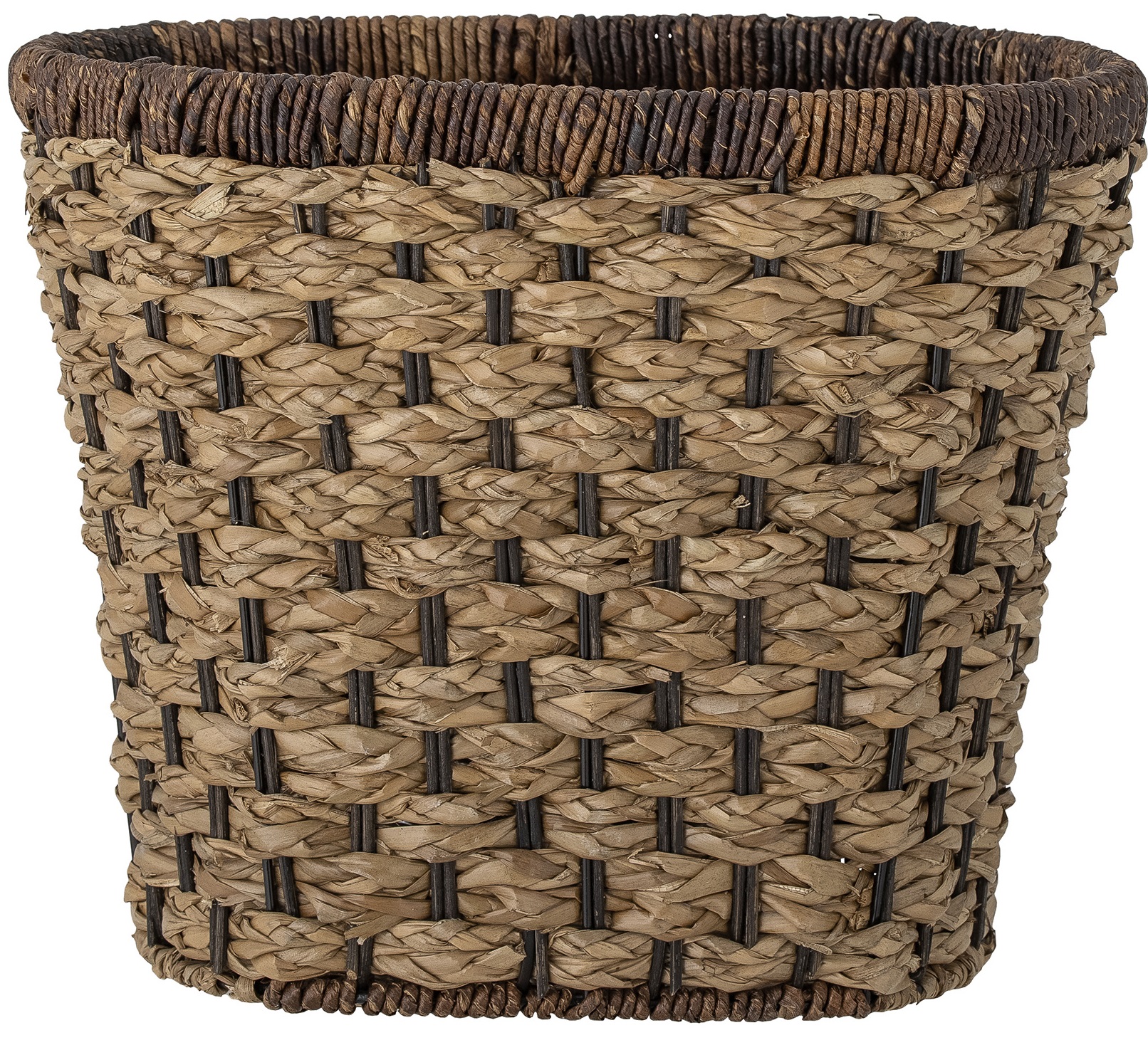 Kosz dekoracyjny brązowy z trawy morskiej 27x23 cm – obraz-1