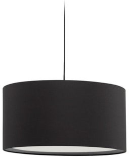 Abażur do lampy sufitowej tkanina bawełniana czarna Ø40 cm – obraz-1