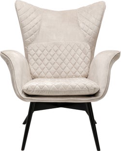 Fotel Tudor Velvet kremowy – obraz-1