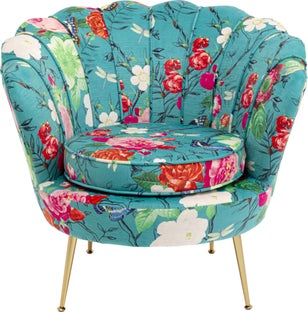 Butaca Water Lily Dorado Flower Fever Azul – Imagen-1.