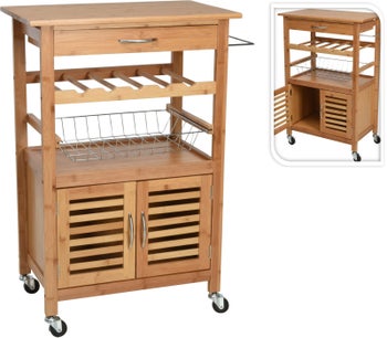 Бамбукова кухненска количка – изображение-1