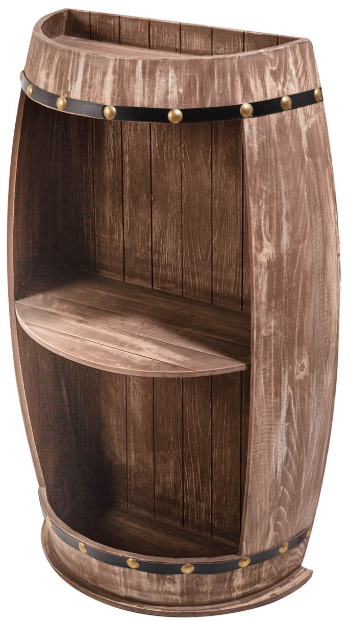 Barek-beczka z półkami drewniany naturalny 50x79 cm – grafika-1.