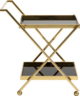 Barek na kółkach szklany złoto czarny 77x47 cm – obraz-1