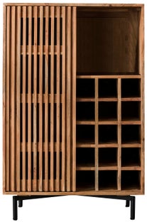 Barek drewniany z drzwiami przesuwnymi nogi czarne z metalu 80x122 cm – grafika-1.