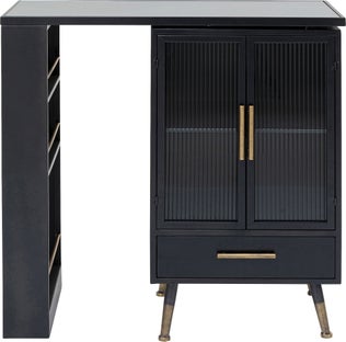 Barek z półkami metalowy grafitowy 90x92 cm – obraz-1