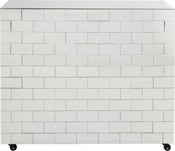 Barek lustrzany na kółkach glamour 105x120 cm – obraz-1
