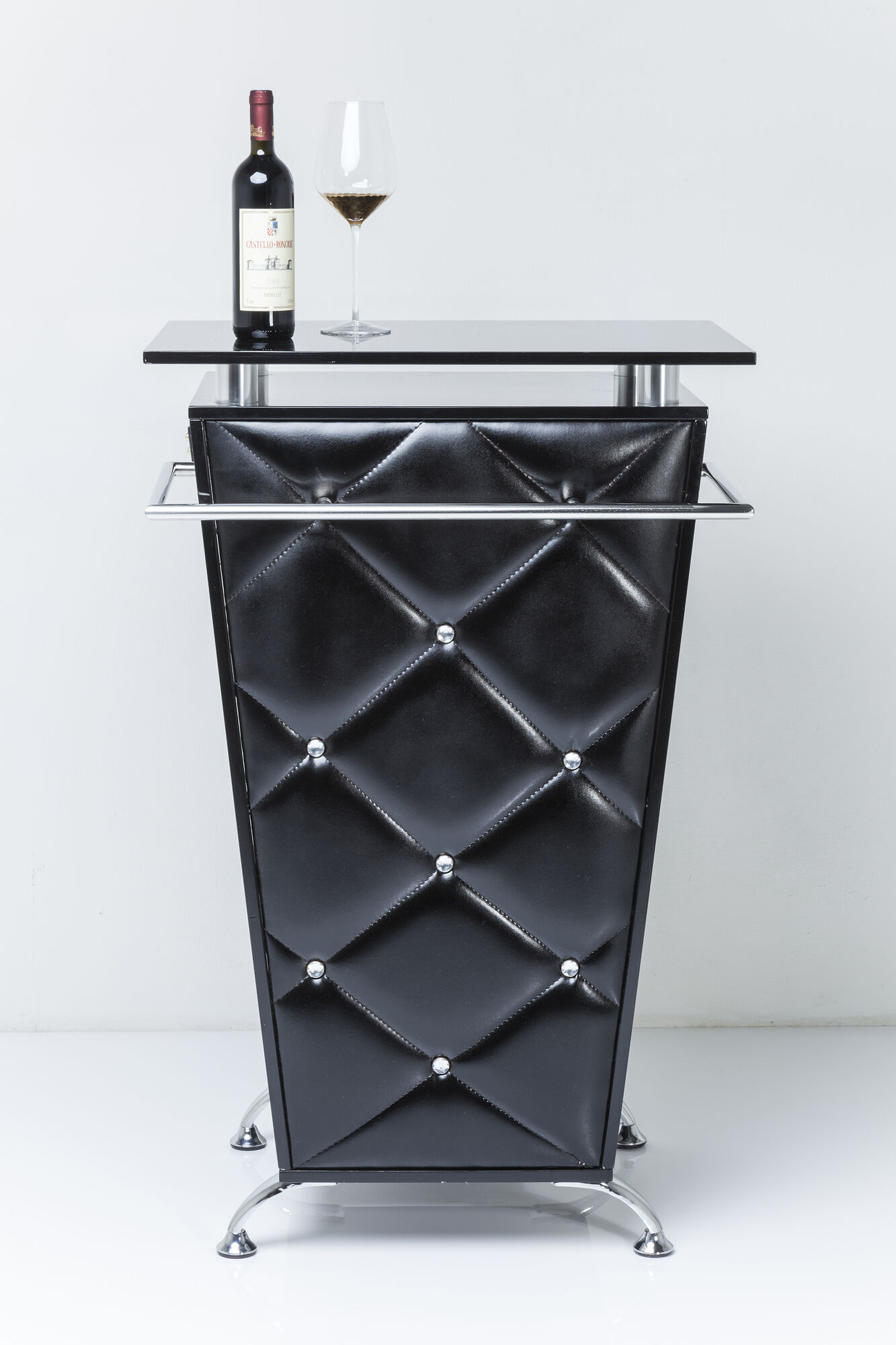 Barek Mallorca 70x108 cm czarny nogi srebrne – grafika-1.