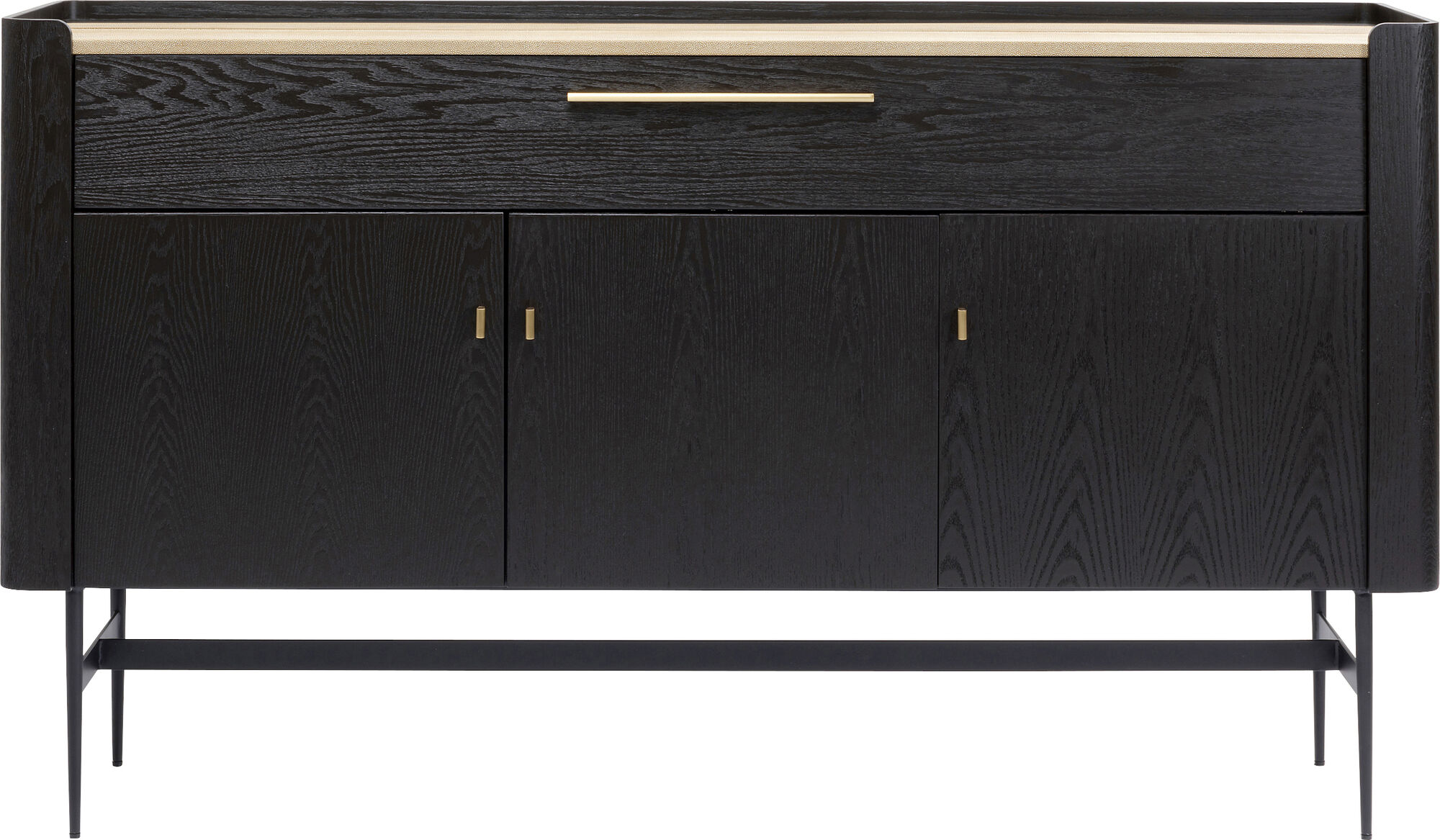 Barek drewniany ciemnobrązowy nogi metalowe czarne 190x113 cm – obraz-1