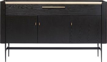 Barek drewniany ciemnobrązowy nogi metalowe czarne 190x113 cm – obraz-1
