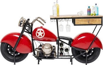 Bar din otel si lemn de mango Motorbike Rot 210x98 cm – imagine-1.