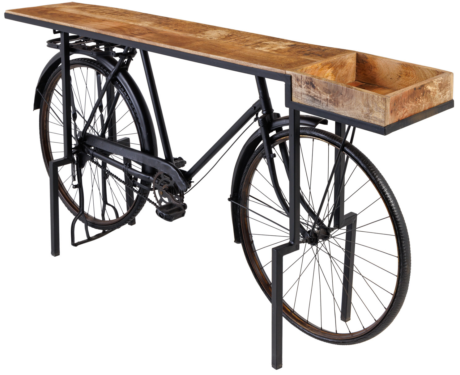 Barek rower kolor biały czarny z drewna mango idealny do nowoczesnych wnętrz – grafika-1.