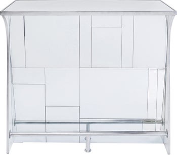 Barek z półkami lustrzany srebrny 128x107 cm – obraz-1
