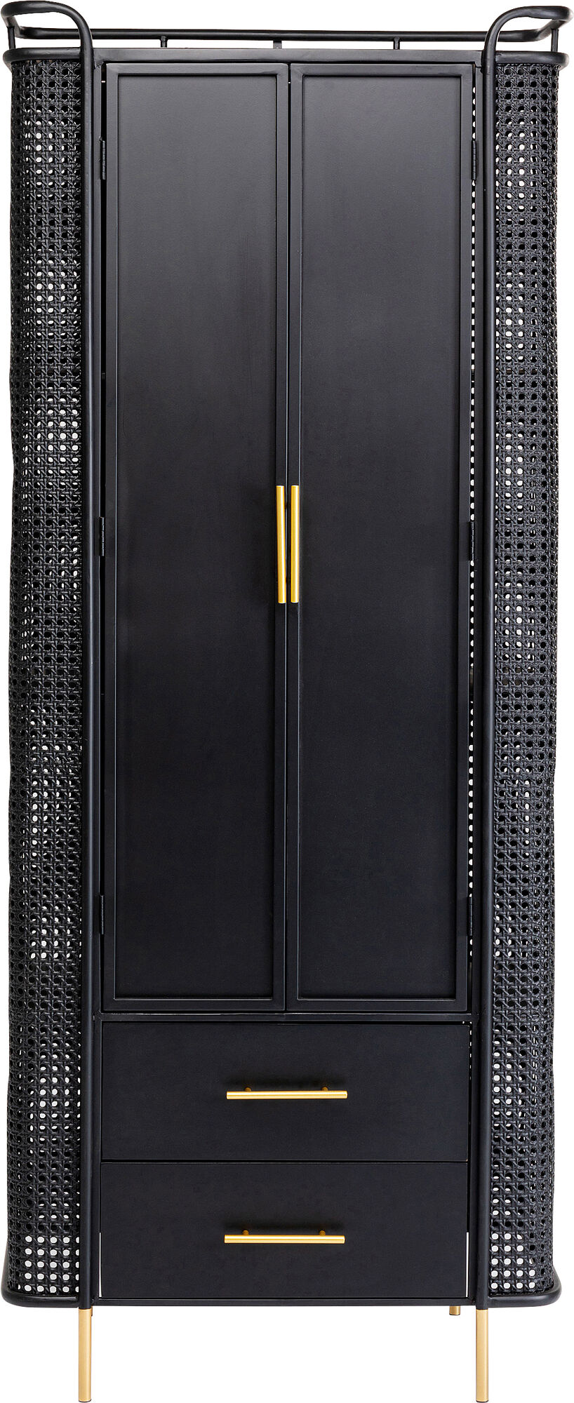 Barek wysoki loft stalowy czarny 70x180 cm – obraz-1