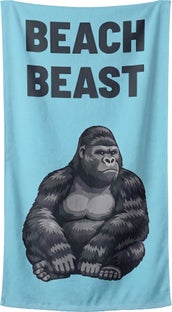 Ręcznik plażowy Beast niebieski 90x170cm – obraz-1