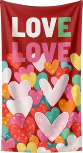 Ręcznik plażowy Big Love czerwony 90x170cm – obraz-1