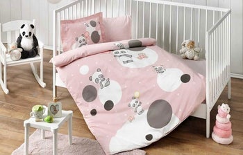 Бебешки спален комплект HAPPY MOONS PINK - 4 ч – изображение-1