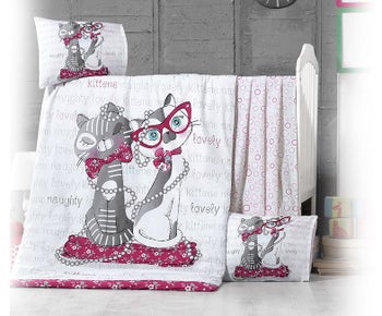 Бебешки спален комплект KITTENS 4 части, ранфорс – изображение-1