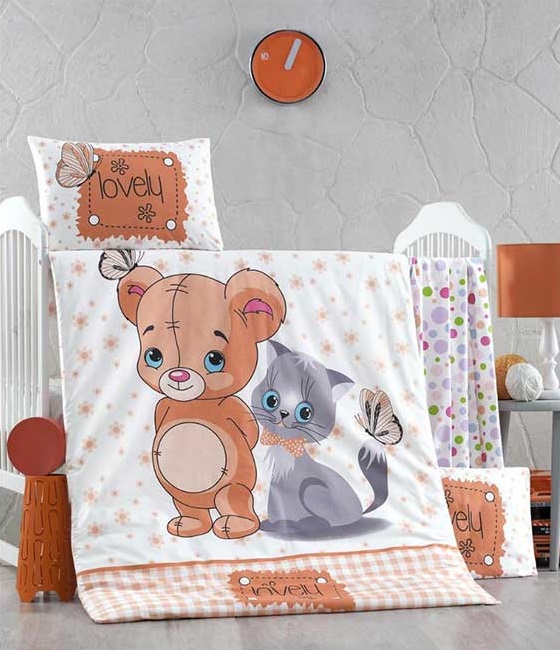Бебешки спален комплект MOUSE AND CAT - 4 части – изображение-1