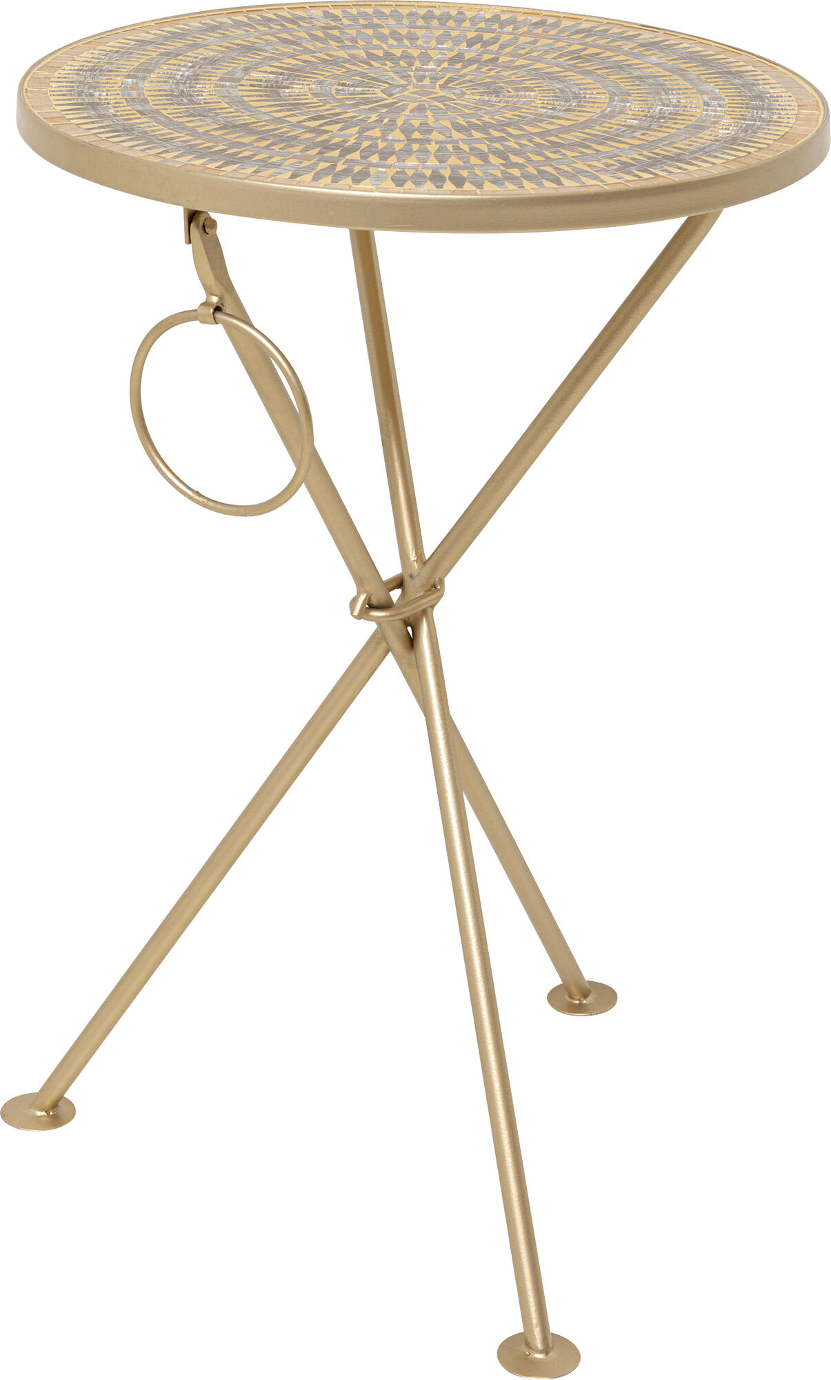 Tavolino da caffè Clack Mosaic marrone Ø35cm – immagine-1.