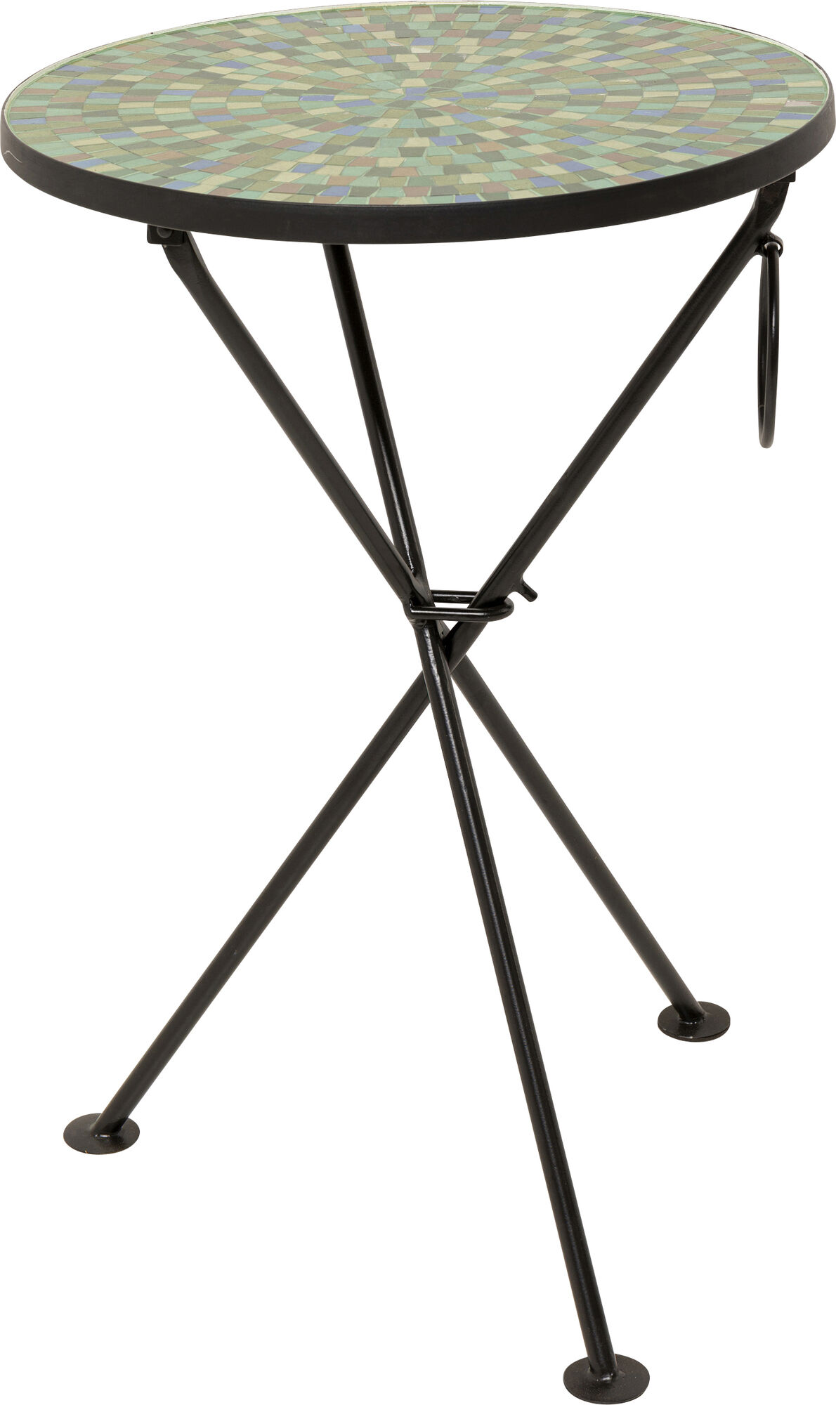 Tavolino da caffè Clack Mosaic verde blu Ø35cm – immagine-1.