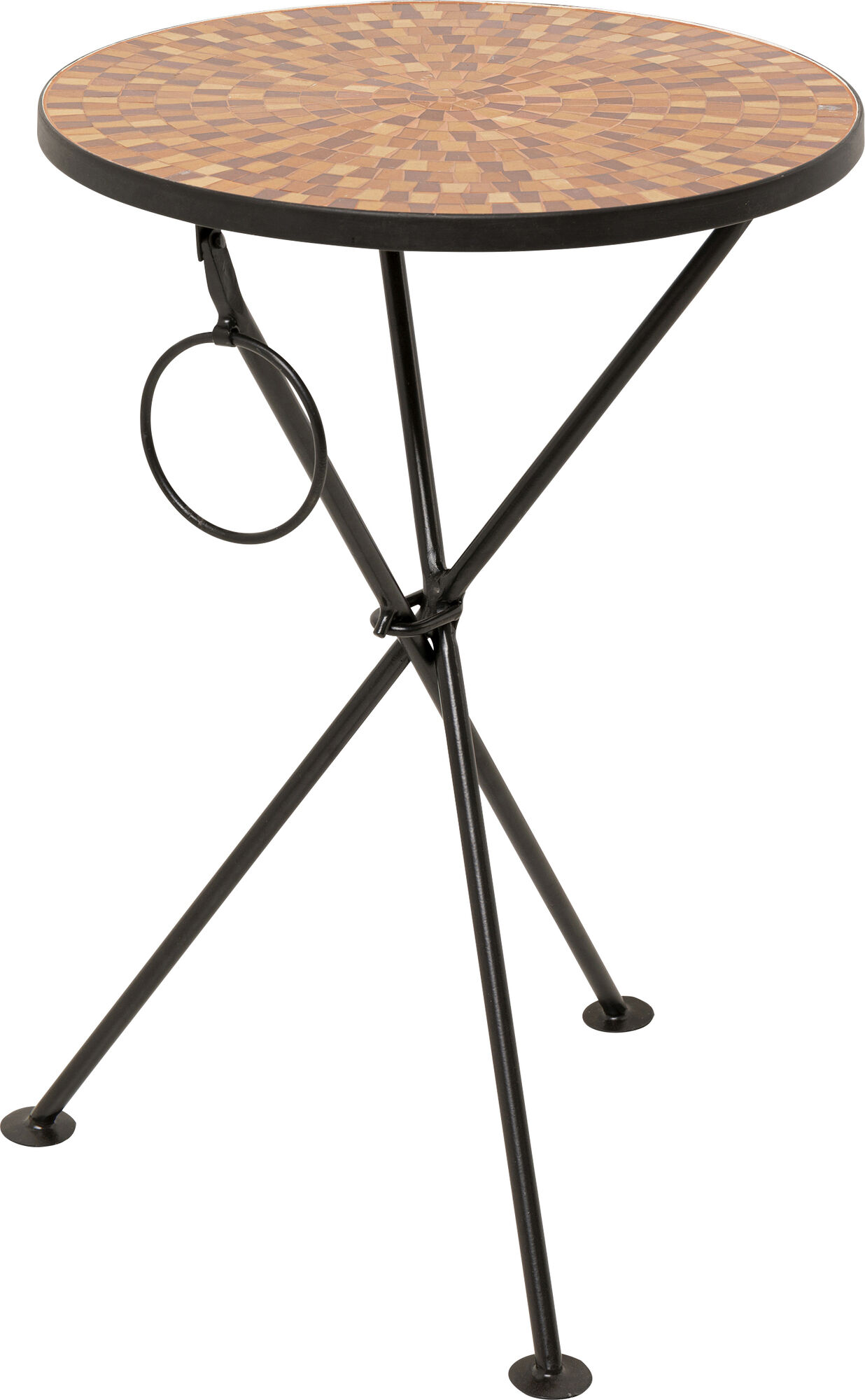 Tavolino da caffè Clack Mosaic arancione Ø35cm – immagine-1.